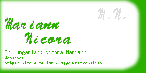 mariann nicora business card